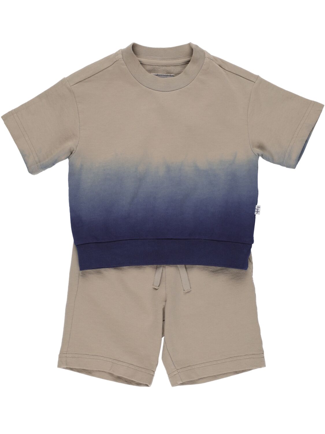 Il Gufo Kids' Tie Dye Sweatshirt & Sweat Shorts In Beige,navy