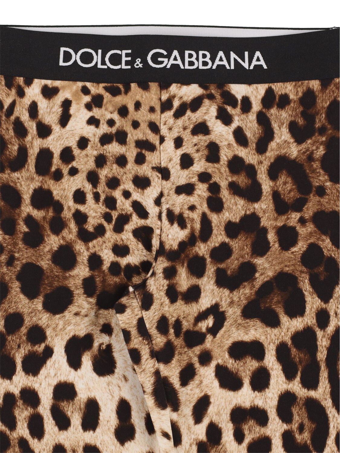 Shop Dolce & Gabbana All Over Print Cotton Leggings W/logo In Black,brown