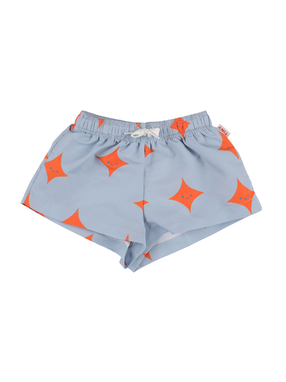 Kids' Printed Nylon Swim Shorts In Light Blue