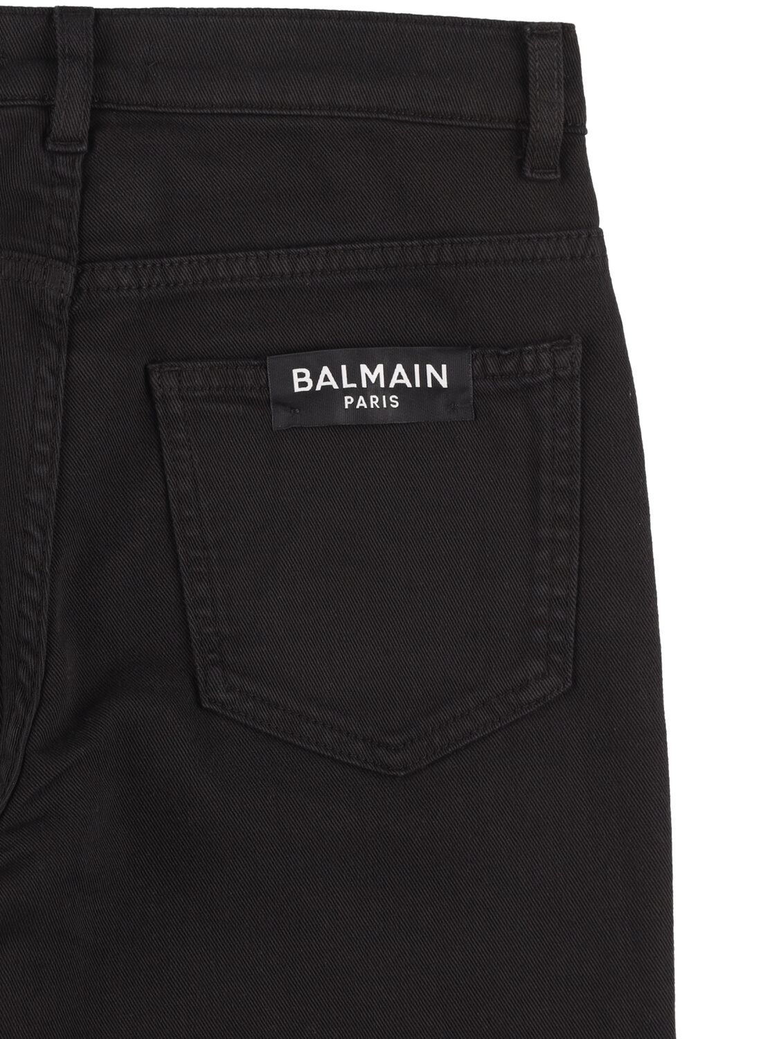 Balmain Embossed-button Bootcut Jeans In Black
