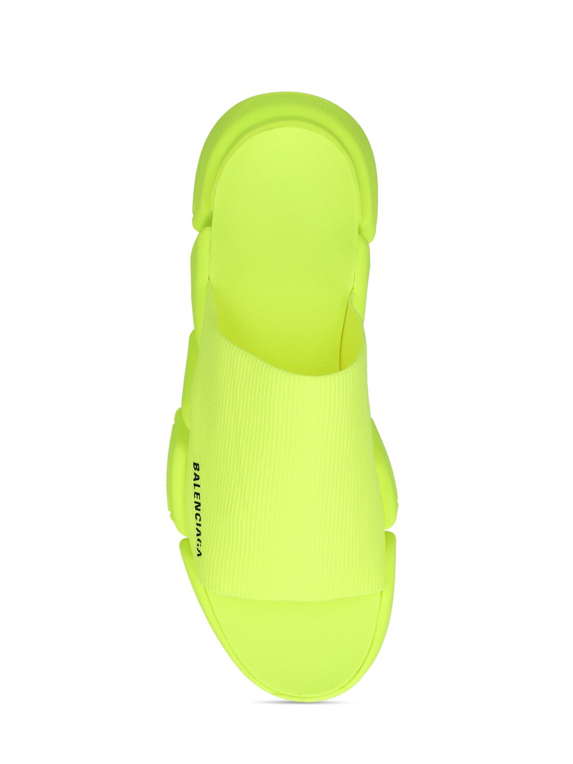 Shop Balenciaga Speed 2.0 Knit Sport Slides In Neon Yellow