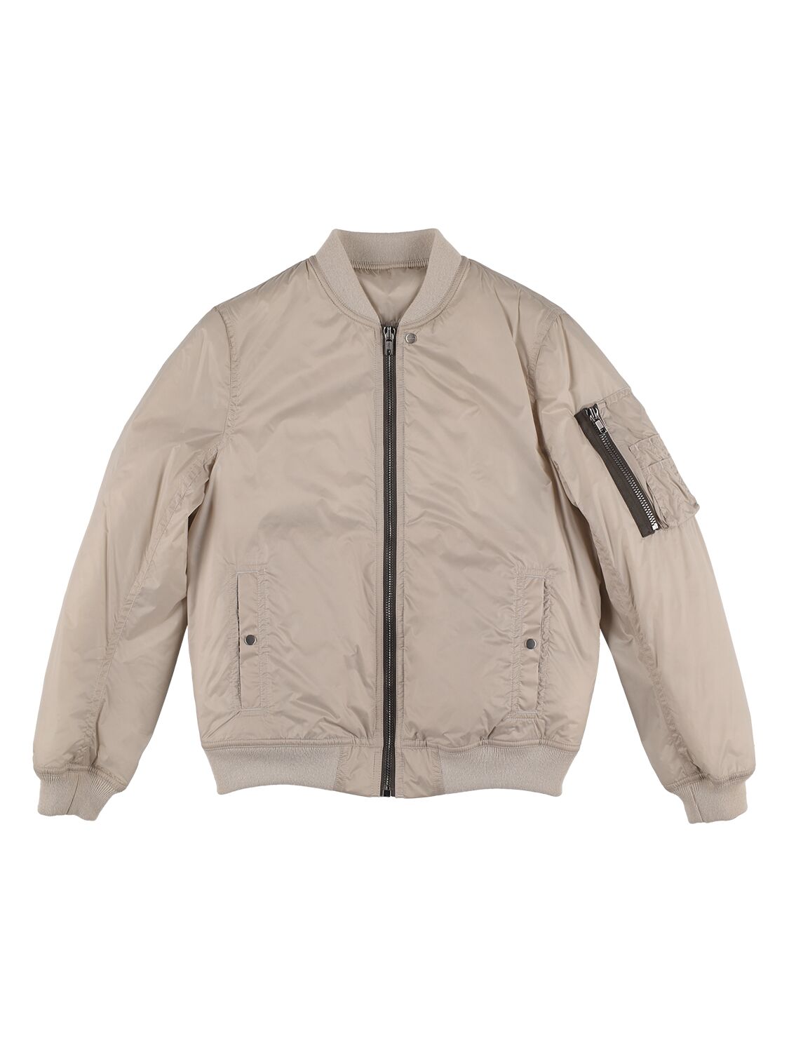 Rick Owens Kids' Nylon Blend Puffer Bomber Jacket In Off White
