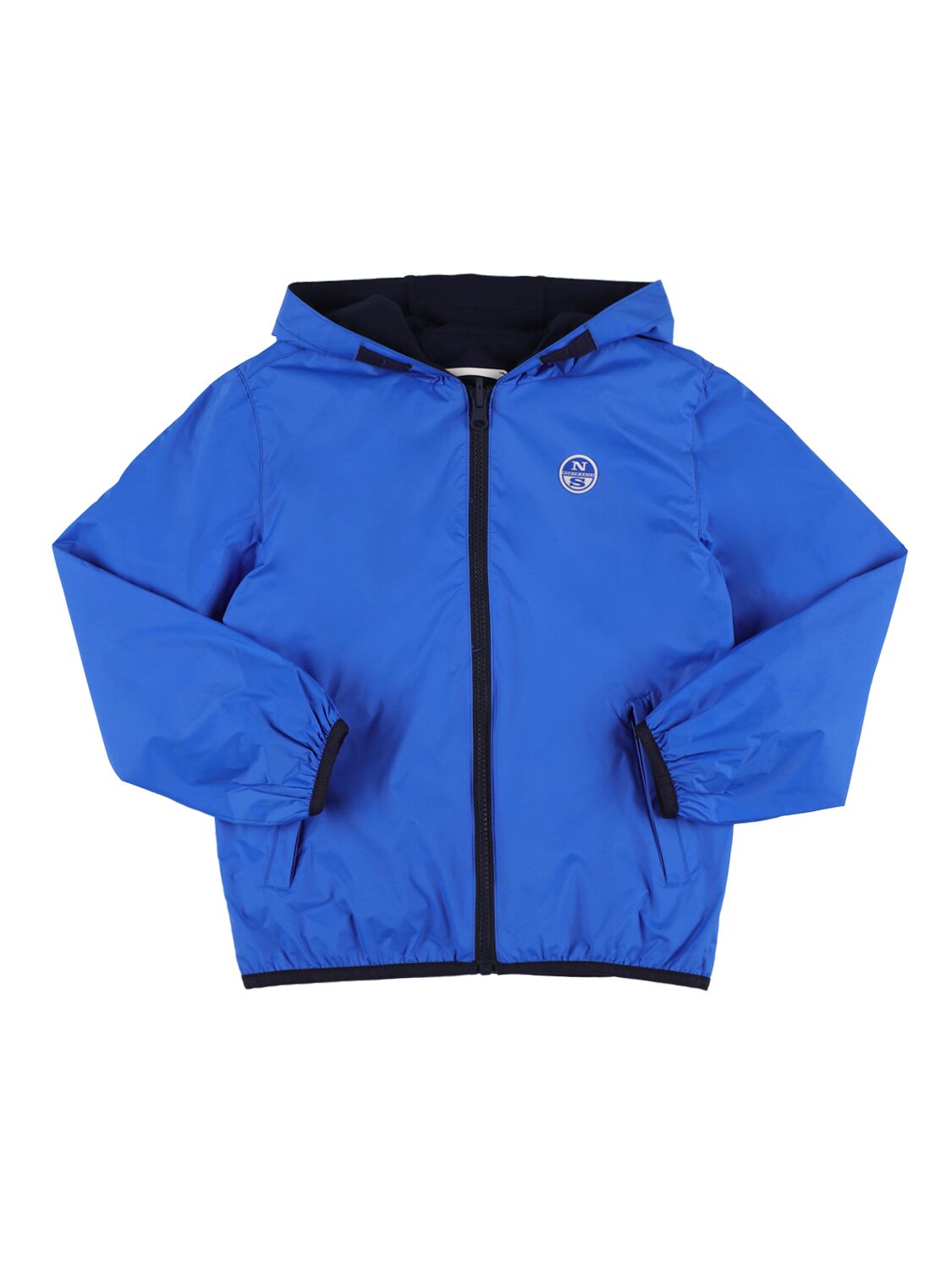 North Sails Kids' Reversible Recycled Poly Windbreaker In Royal Blue,navy