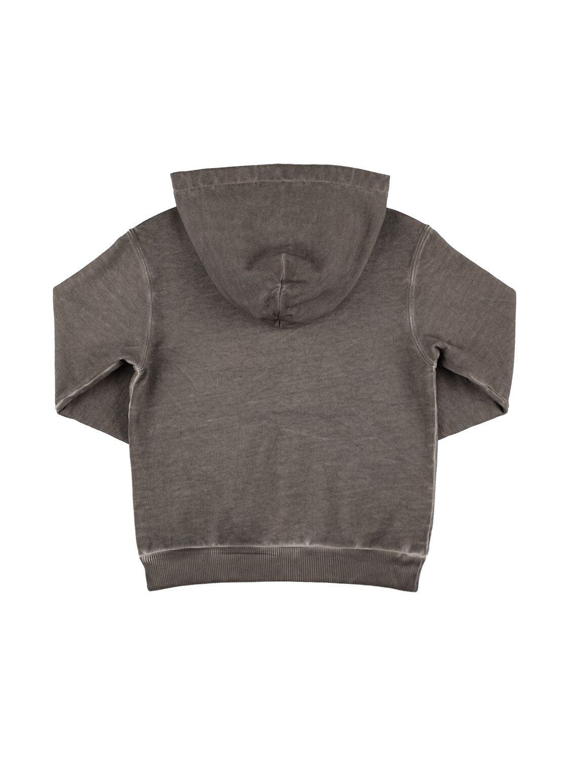 Shop Dolce & Gabbana Logo Print Cotton Sweatshirt Hoodie In Dark Grey