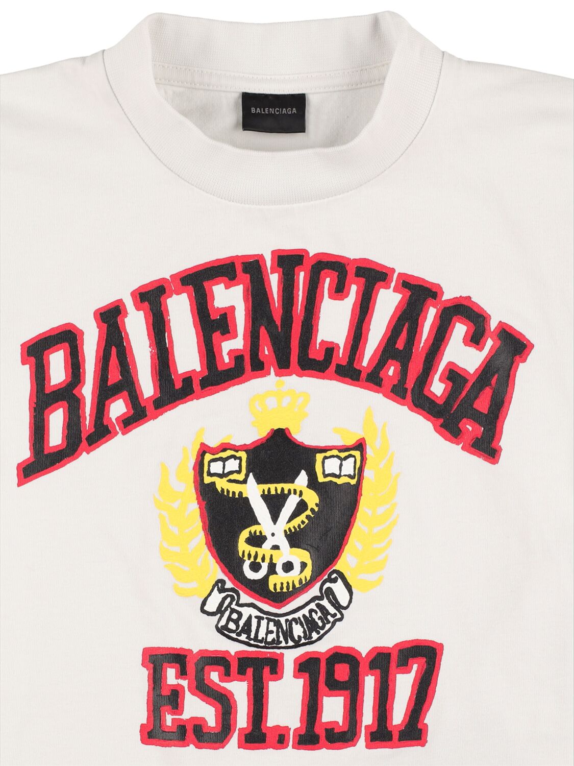 Shop Balenciaga Cotton T-shirt In Dirty White