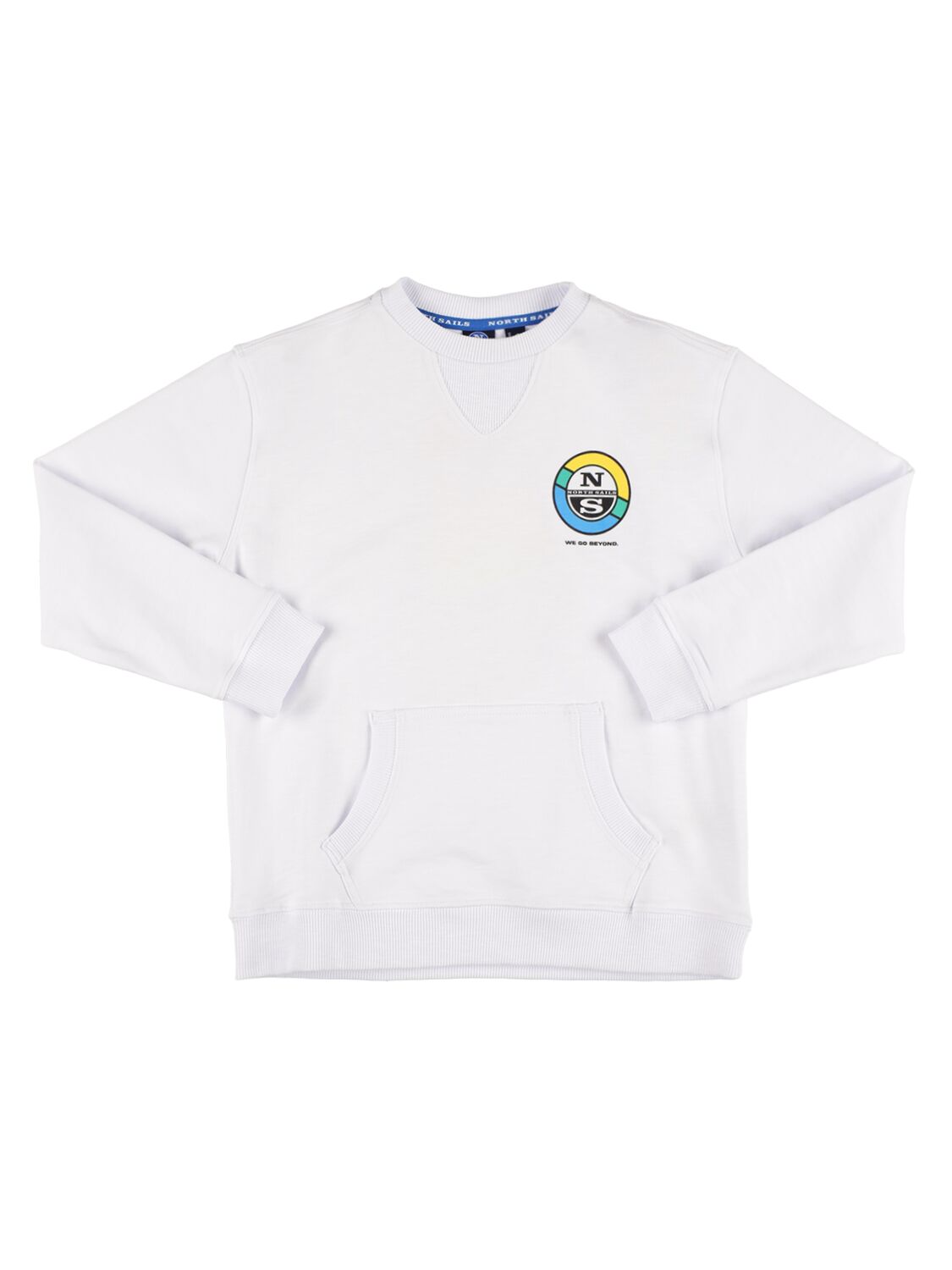 North Sails Kids' Printed Organic Cotton Sweatshirt In White