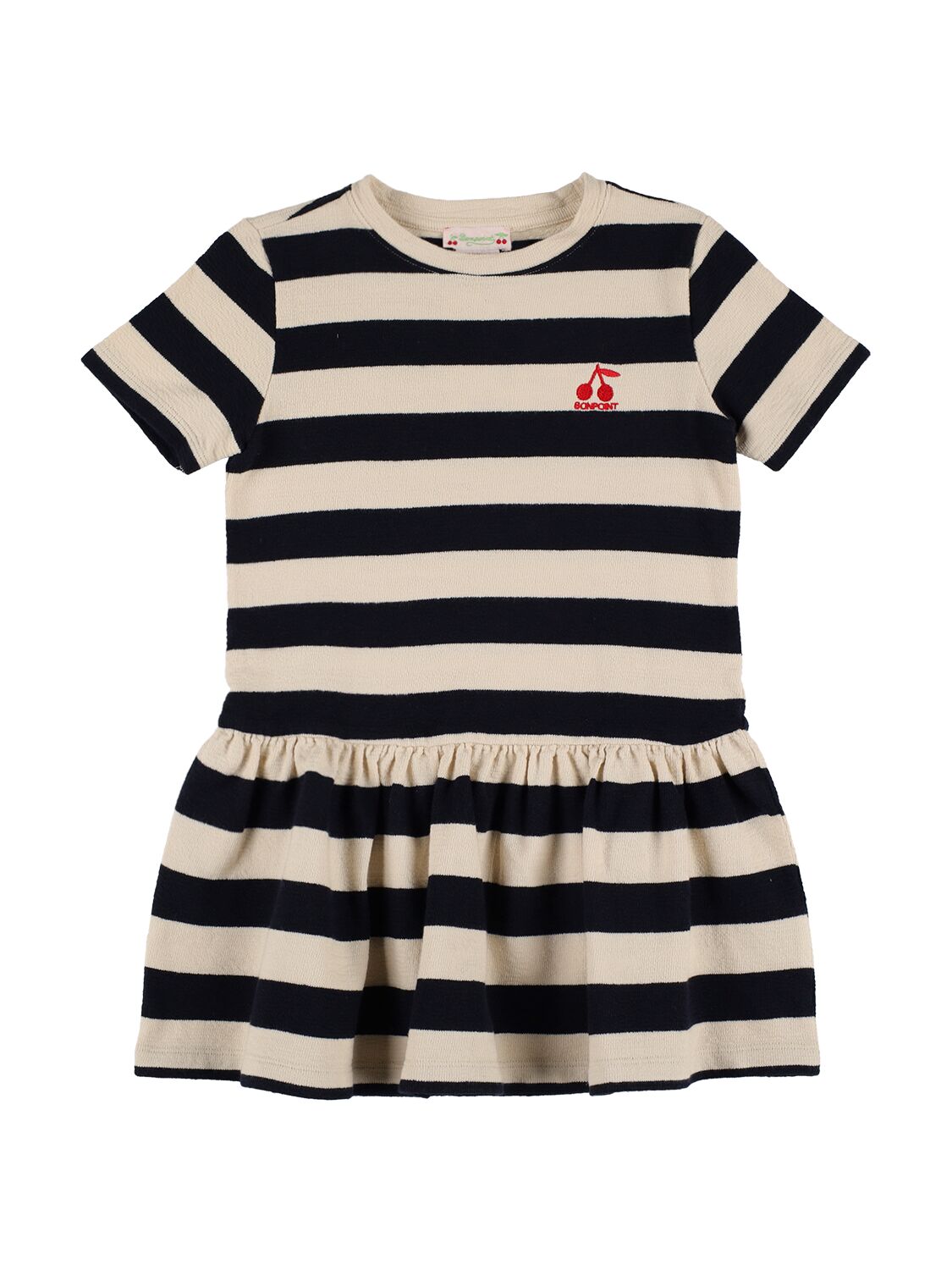 BONPOINT STRIPES PRINT COTTON DRESS