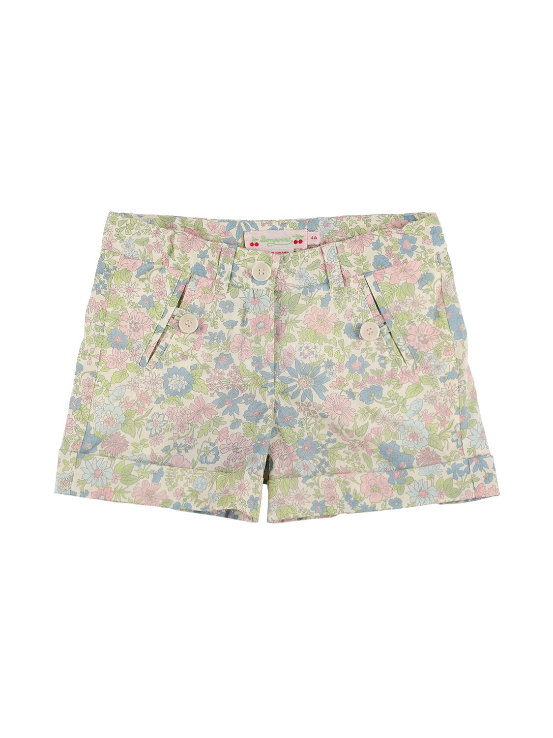 Bonpoint Kids' All Over Print Cotton Shorts In Multicolor