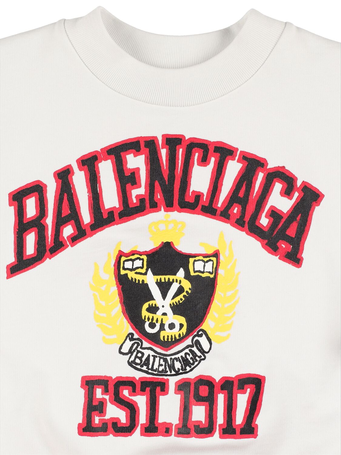 Shop Balenciaga Crewneck Sweatshirt In Dirty White
