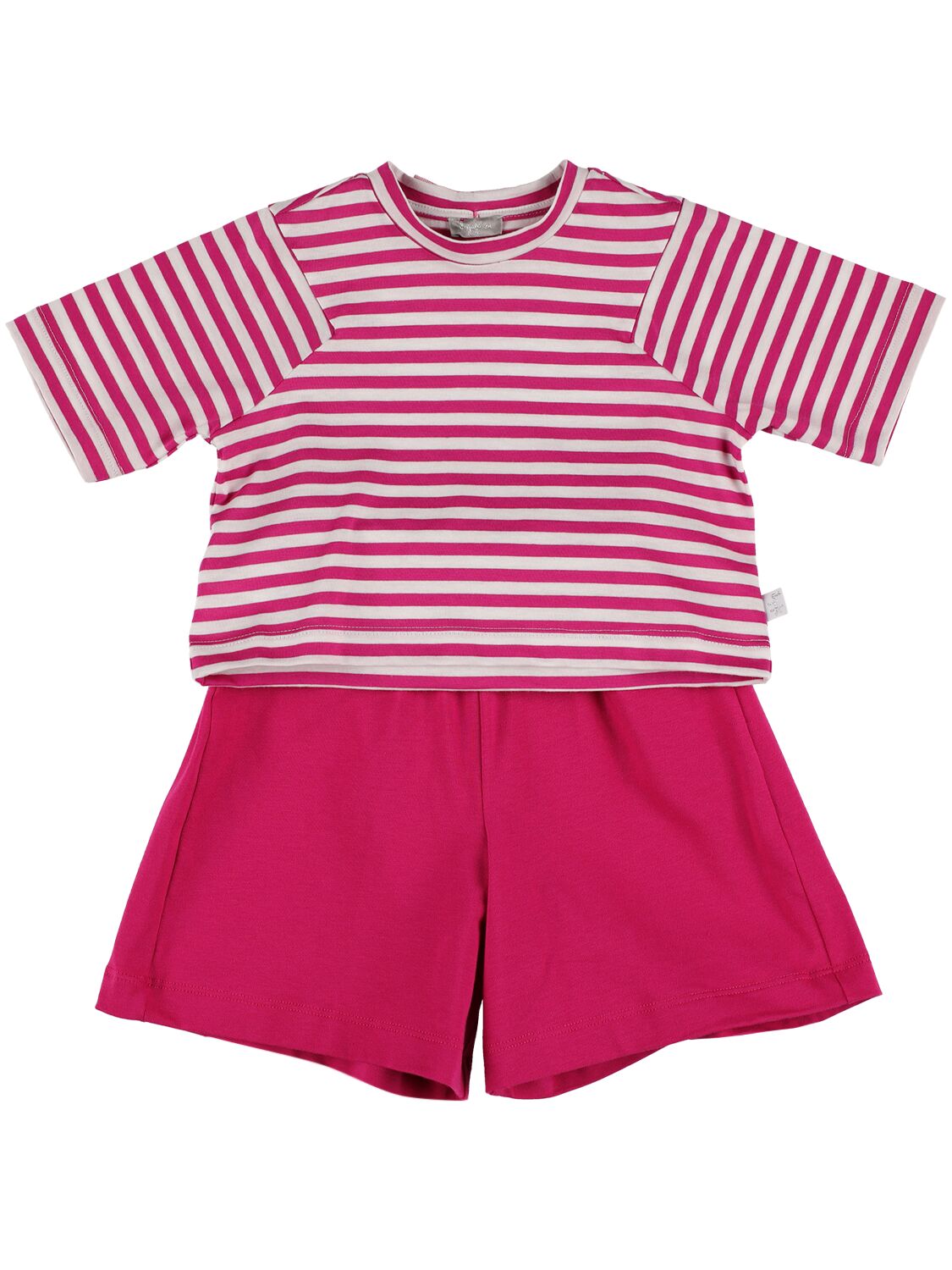 IL GUFO STRIPED COTTON JERSEY T-SHIRT & SHORTS