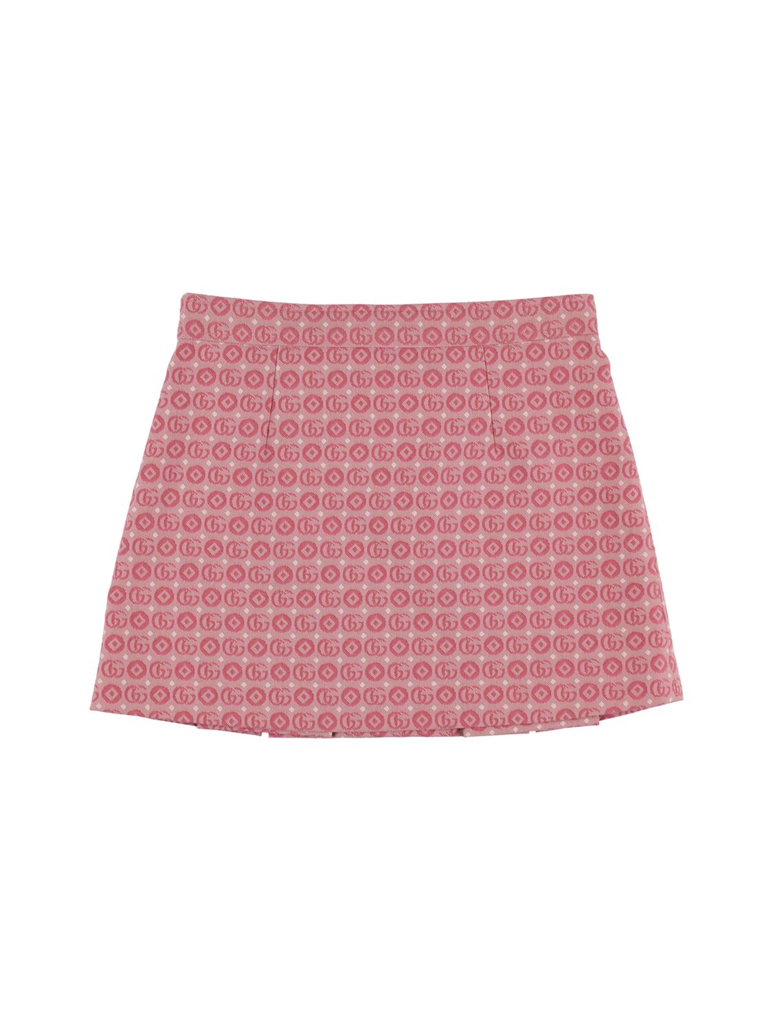 Shop Gucci Double G Cotton Skirt In Pink