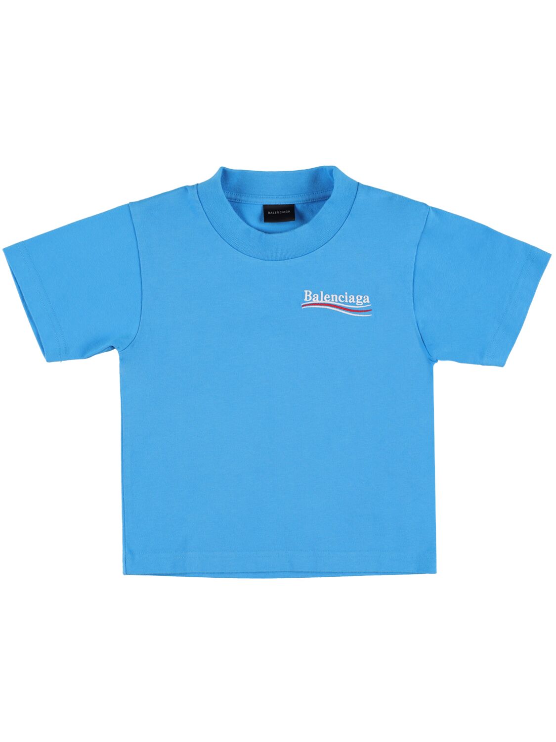 Balenciaga Kids' Cotton T-shirt In Blue