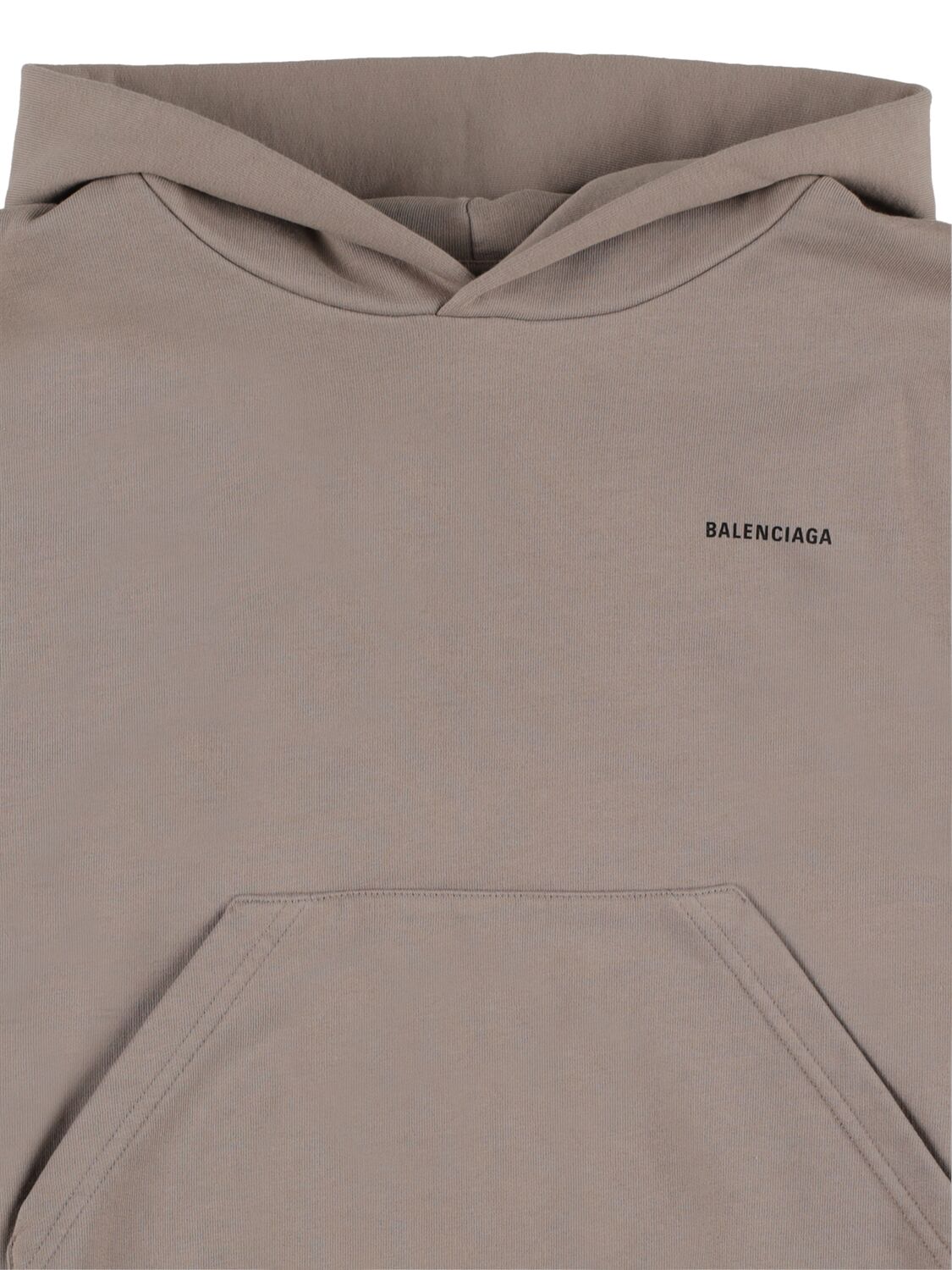 Shop Balenciaga Cotton Sweatshirt Hoodie In Dust,black