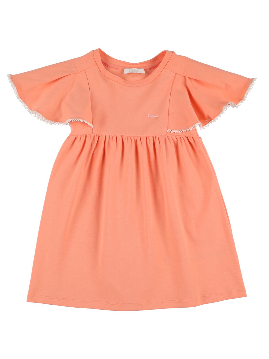 Chlo Kids' Logo Organic Cotton Interlock Dress In Pink | ModeSens