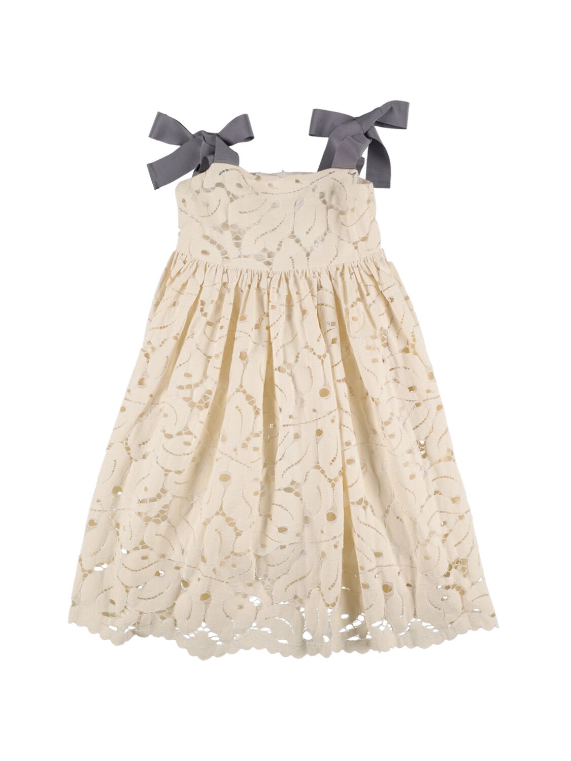 Unlabel Kids' Embroidered Cotton Lace Dress In White