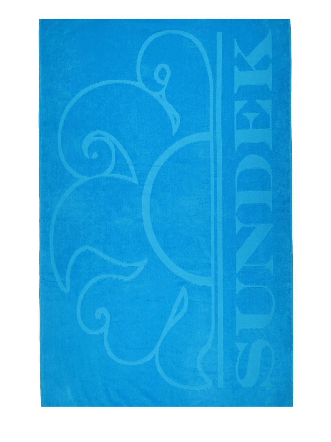 Shop Sundek Logo Jacquard Cotton Terry Beach Towel In Light Blue