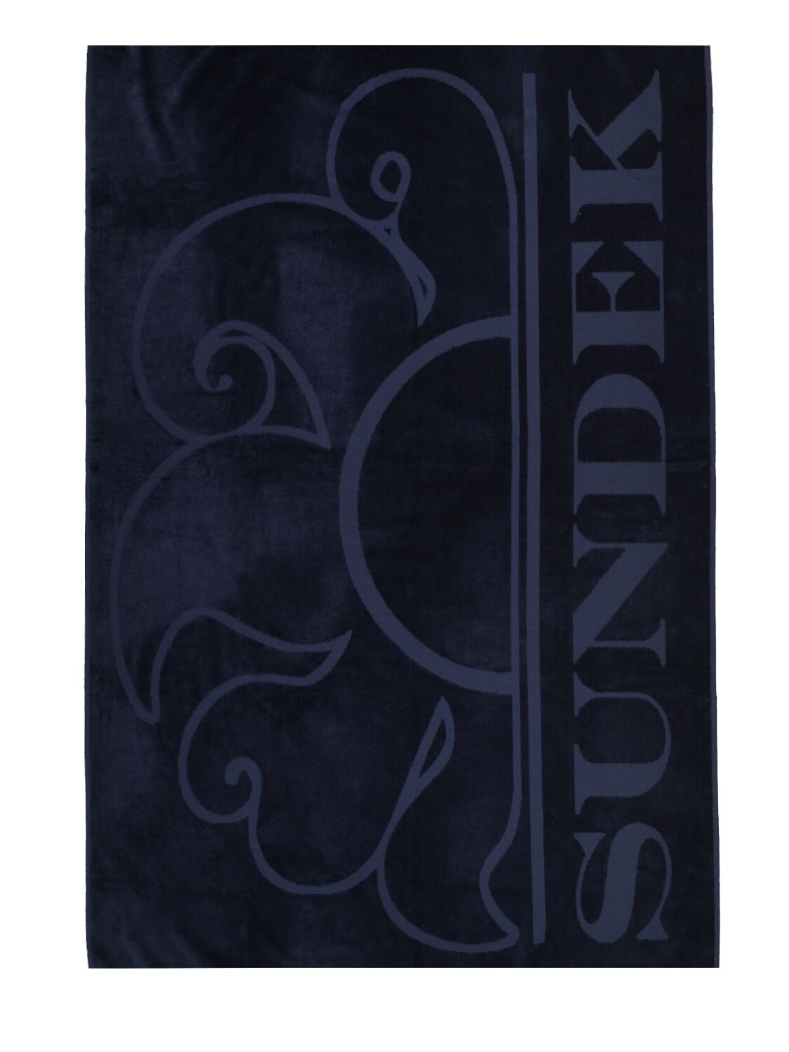 Shop Sundek Logo Jacquard Cotton Terry Beach Towel In Navy