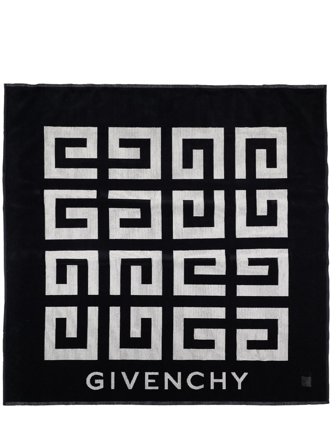 Givenchy All Over Logo Print Cotton Towel In Black