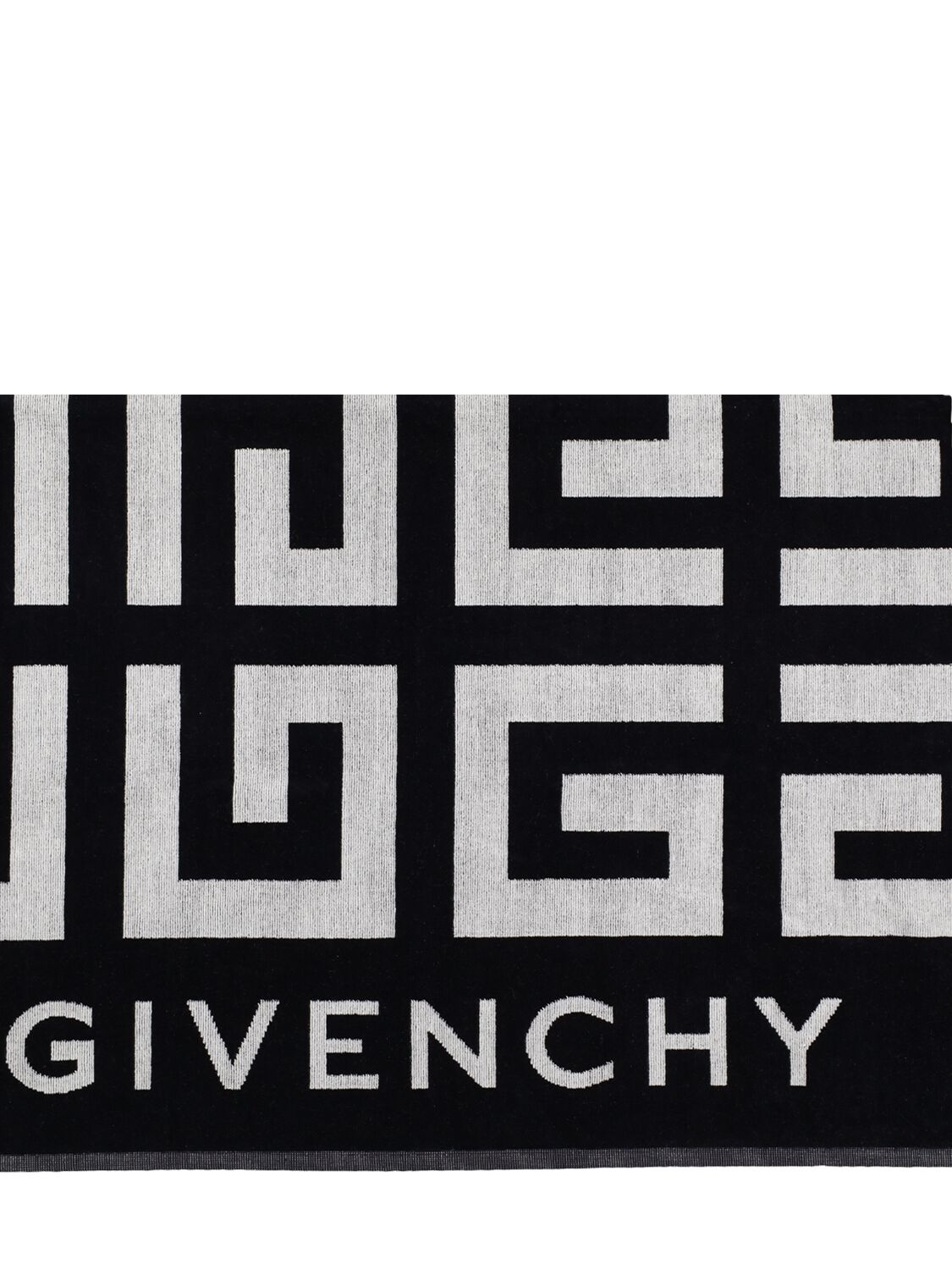 Givenchy All Over Logo Print Cotton Towel In Black