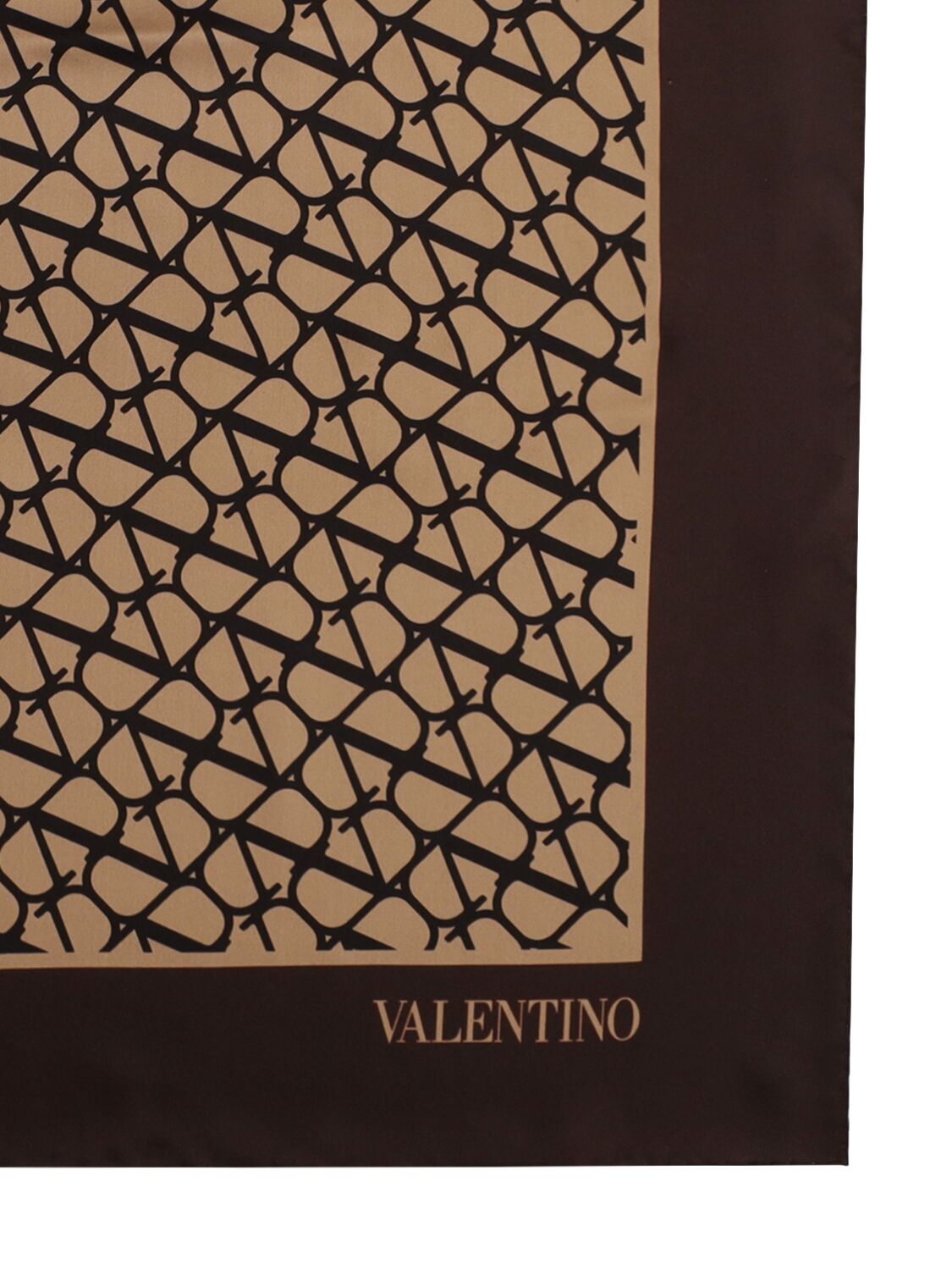 Valentino Toile Iconographe Silk Scarf In Beige Nero Tabacco