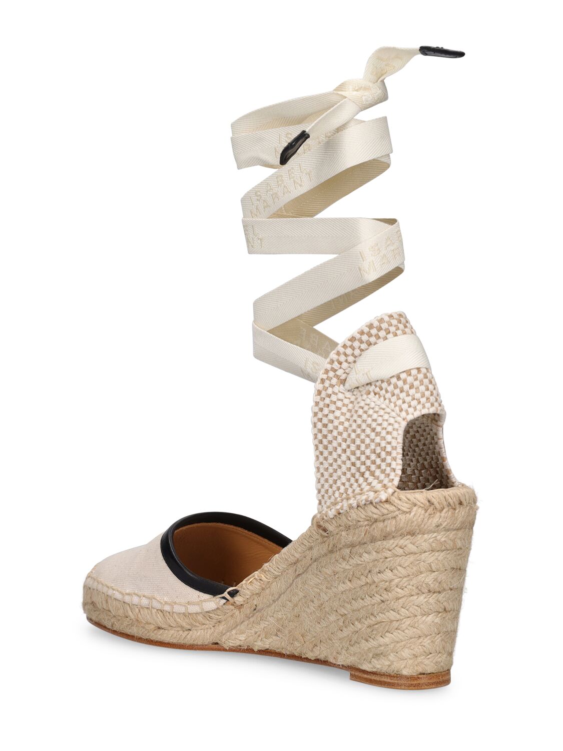 Shop Isabel Marant 85mm Alfafi-gz Canvas & Rope Espadrilles In Ecru,black