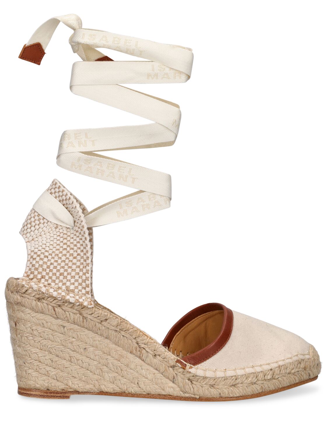 Isabel Marant 85mm Alfafi-gz Canvas & Rope Espadrilles In White,brown