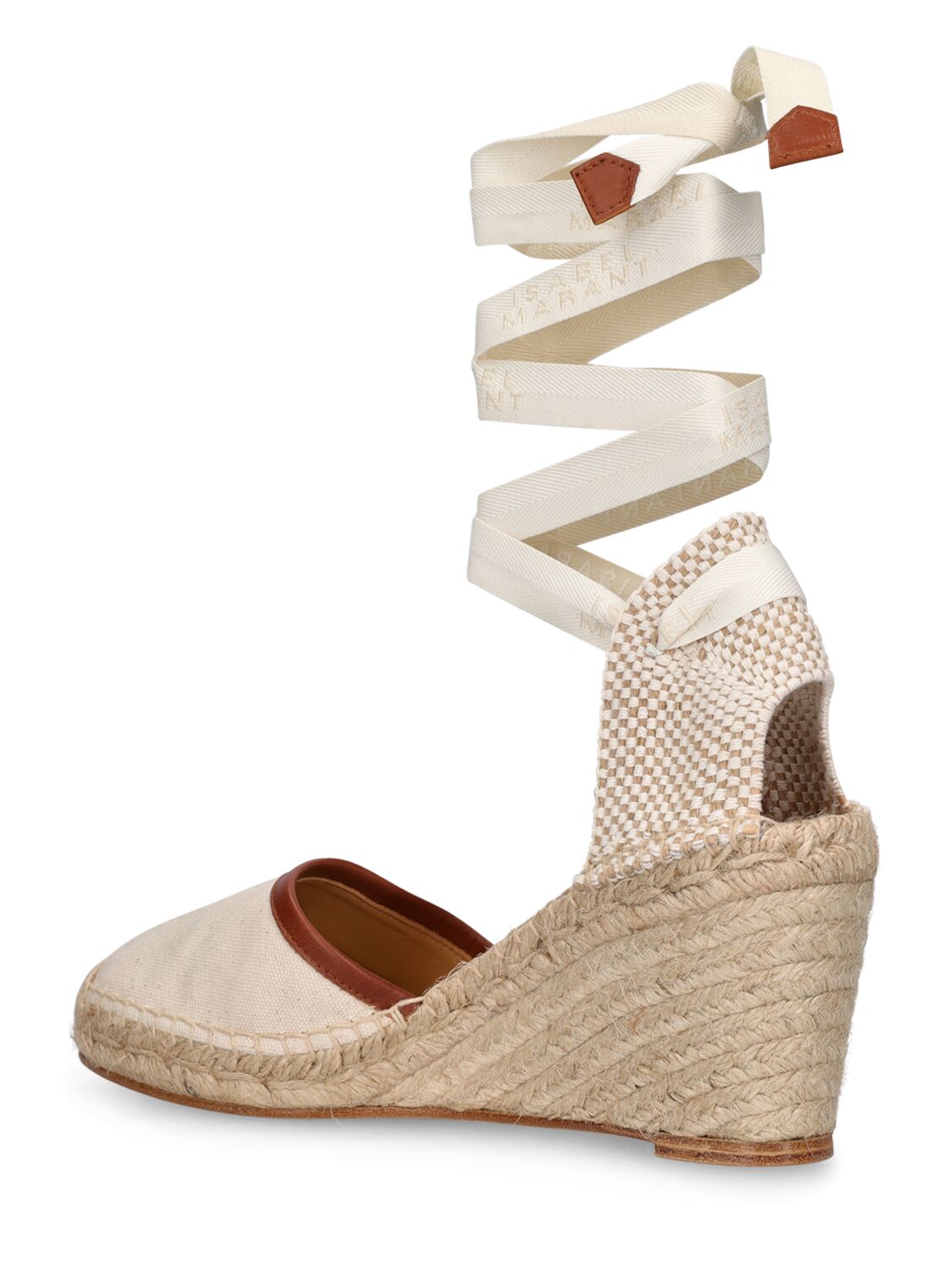 Shop Isabel Marant 85mm Alfafi-gz Canvas & Rope Espadrilles In White,brown