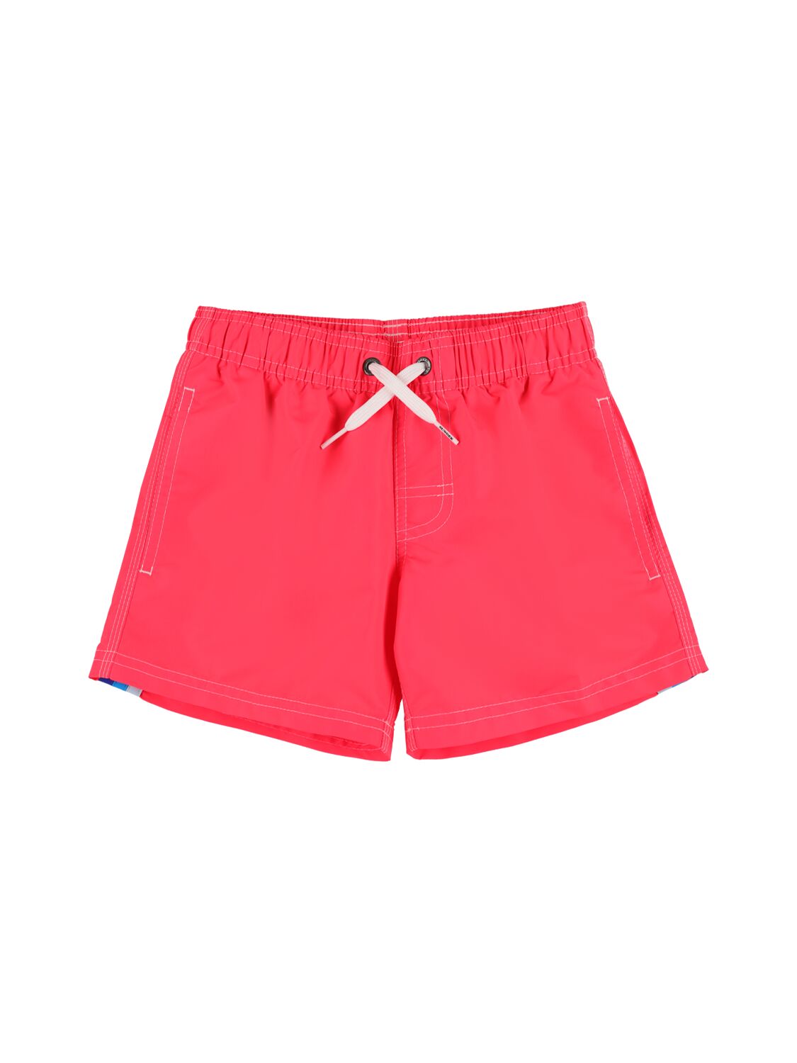 Sundek Kids' Stretch Waist Logo Tech Swim Shorts In Red