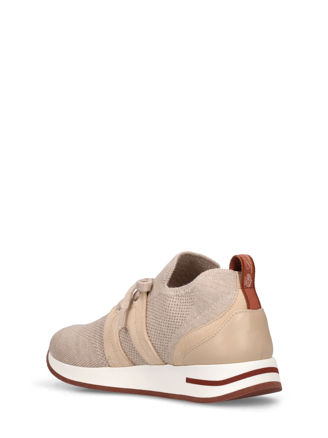 Shop Loro Piana Leather Lace-up Sneakers In Beige