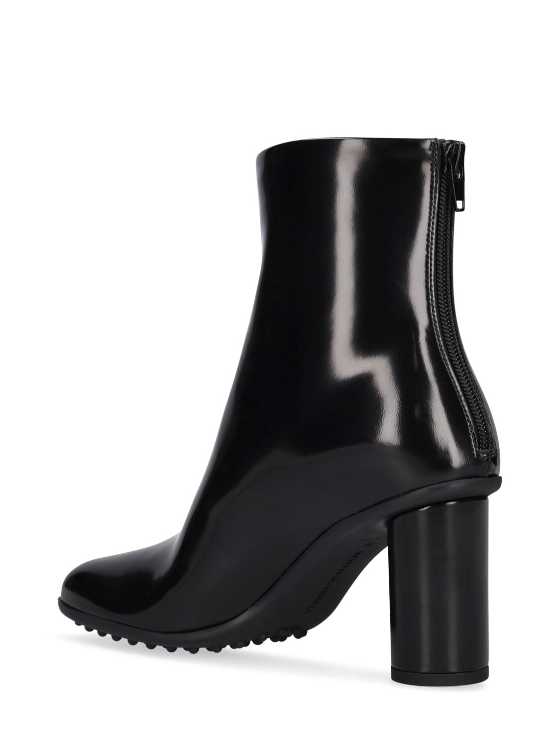 Shop Bottega Veneta 75mm Atomic Leather Ankle Boots In Black