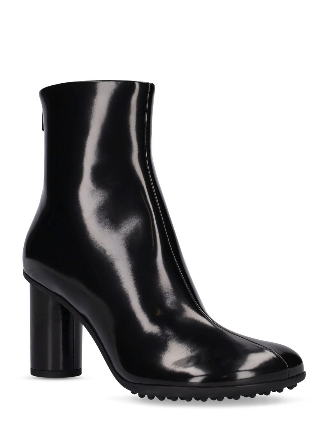 Shop Bottega Veneta 75mm Atomic Leather Ankle Boots In Black