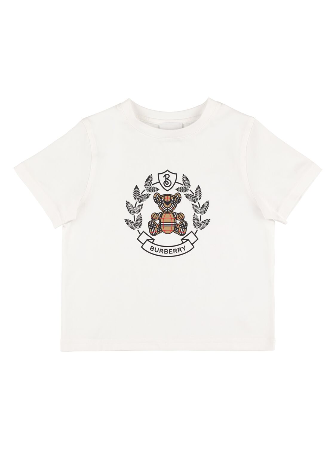 Burberry Kids' Embroidered Cotton Jersey T-shirt In White