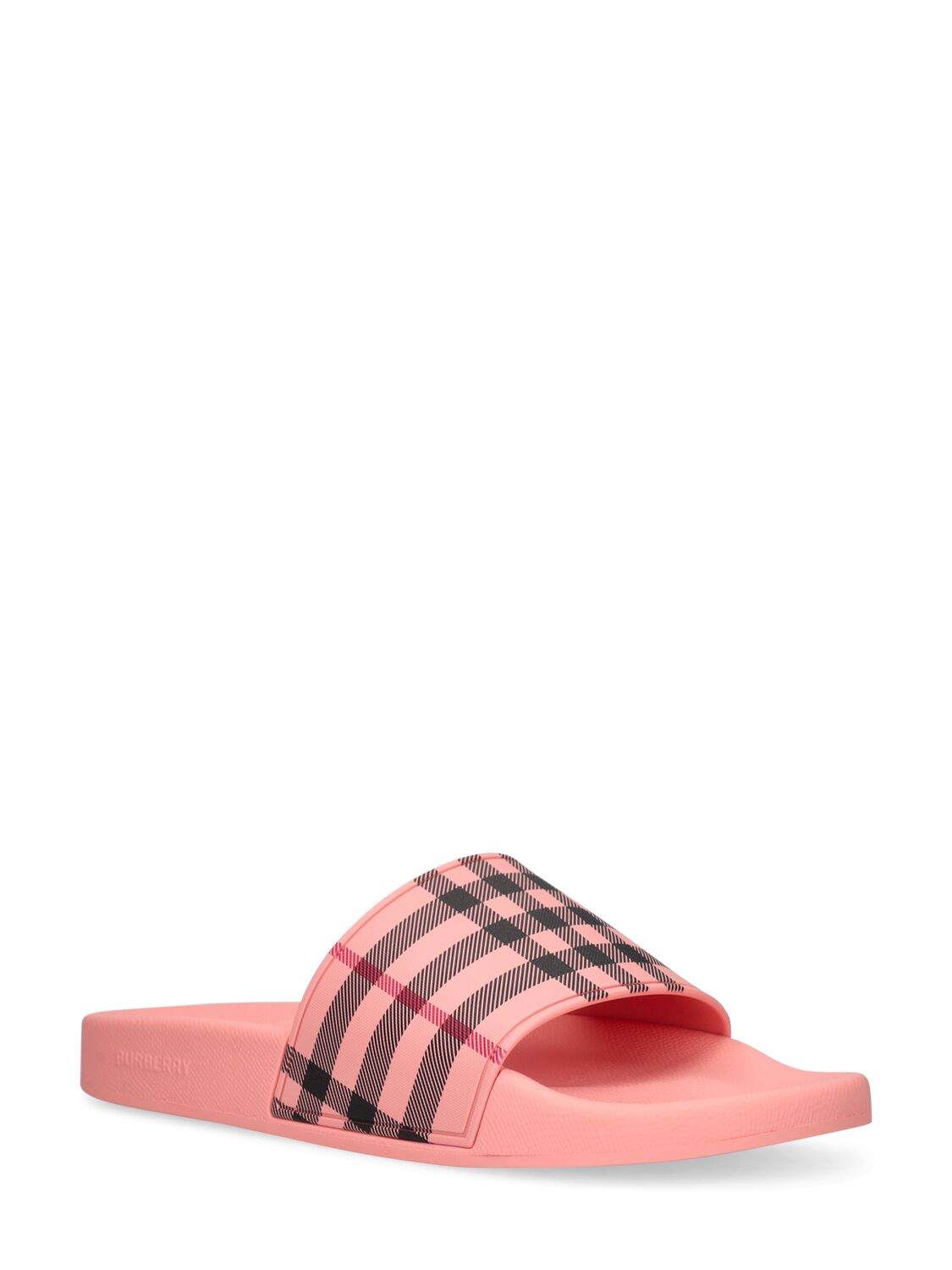 Shop Burberry 10mm Furley Rubber Pool Slides In Pink