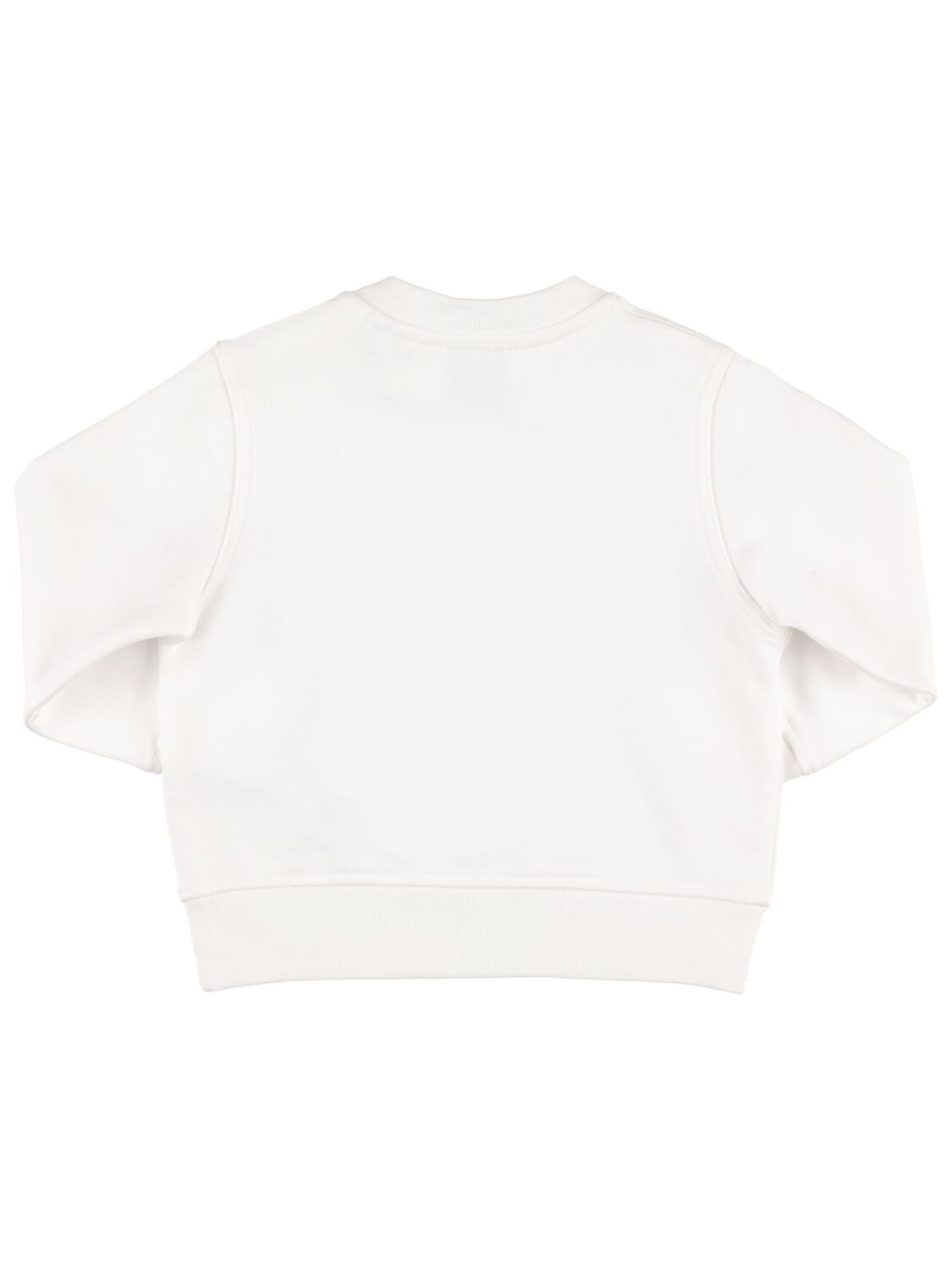 Shop Burberry Logo Print Cotton Sweatshirt In White
