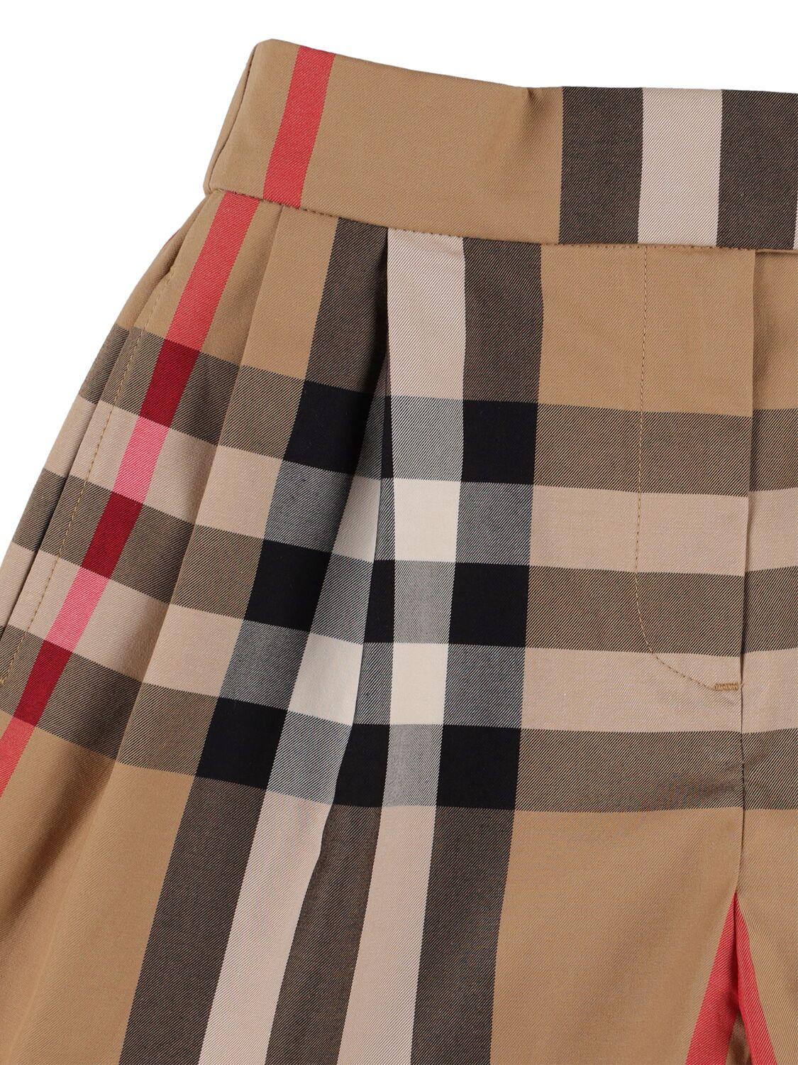 Shop Burberry Check Printed Cotton Shorts In Beige