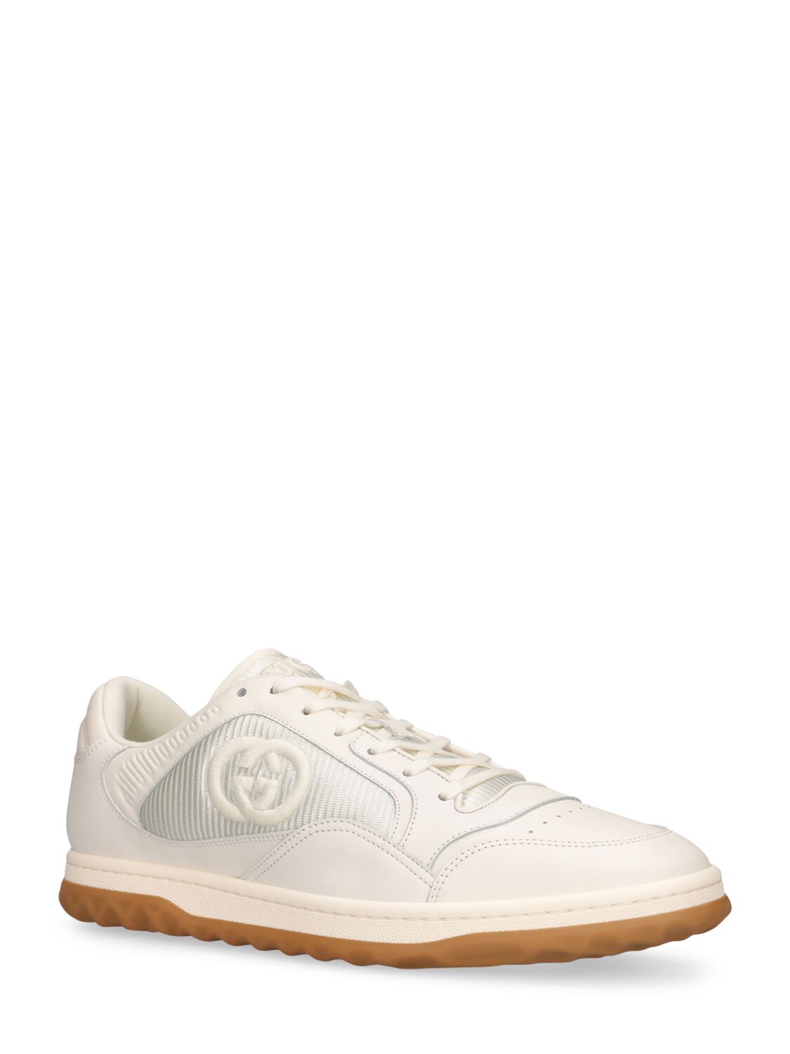 Shop Gucci Mac80 Leather Sneakers In Off White
