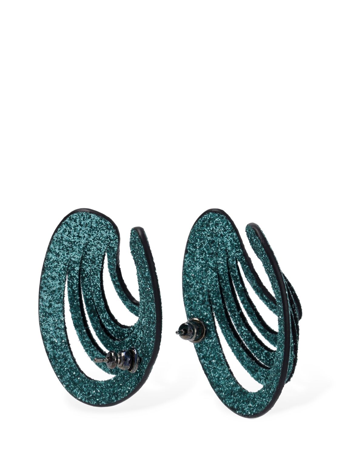 Shop So-le Studio Lieve Leather Stud Earrings In Turquoise