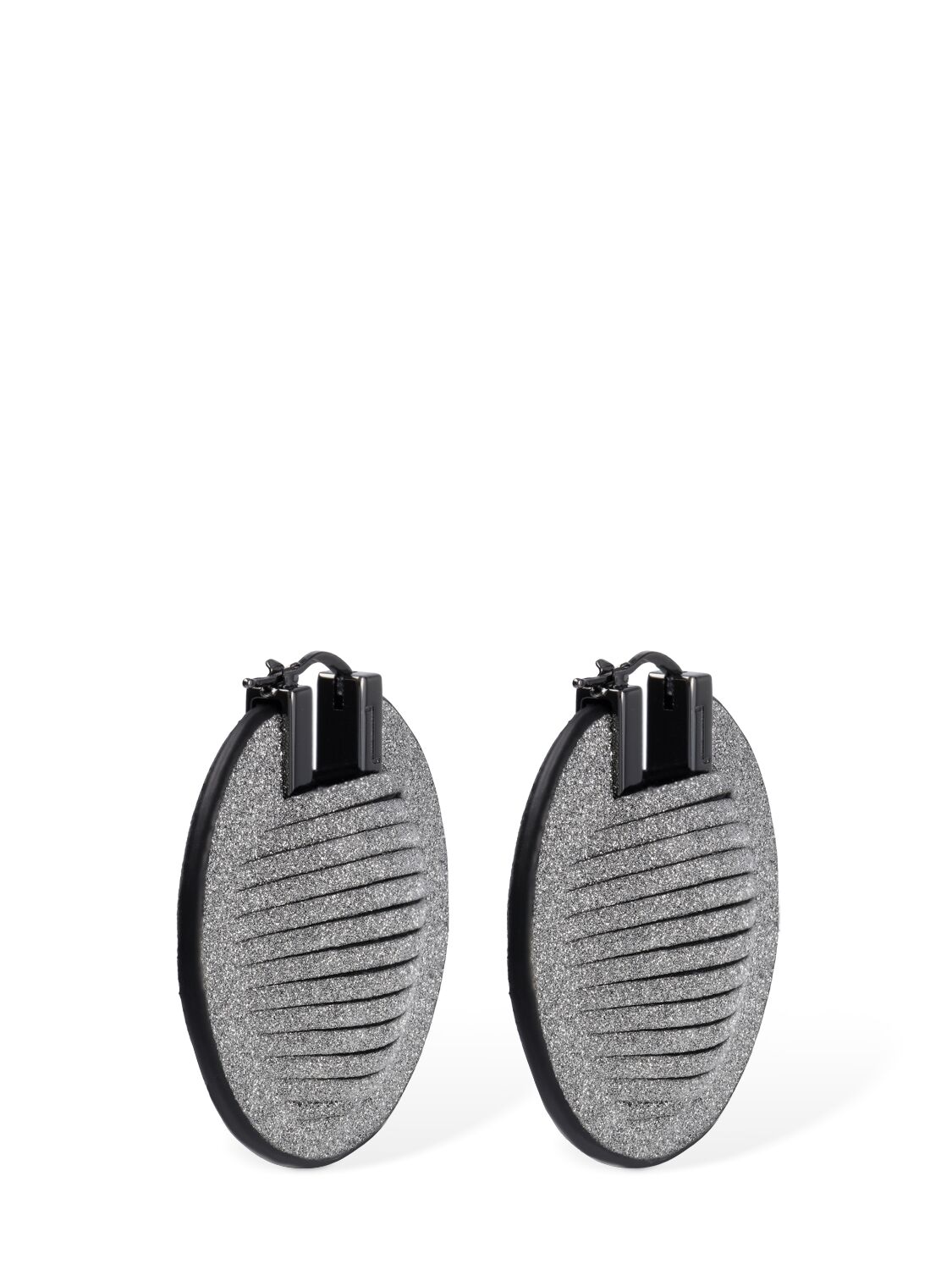 Shop So-le Studio Geo Leather Earrings In Crystal,grey