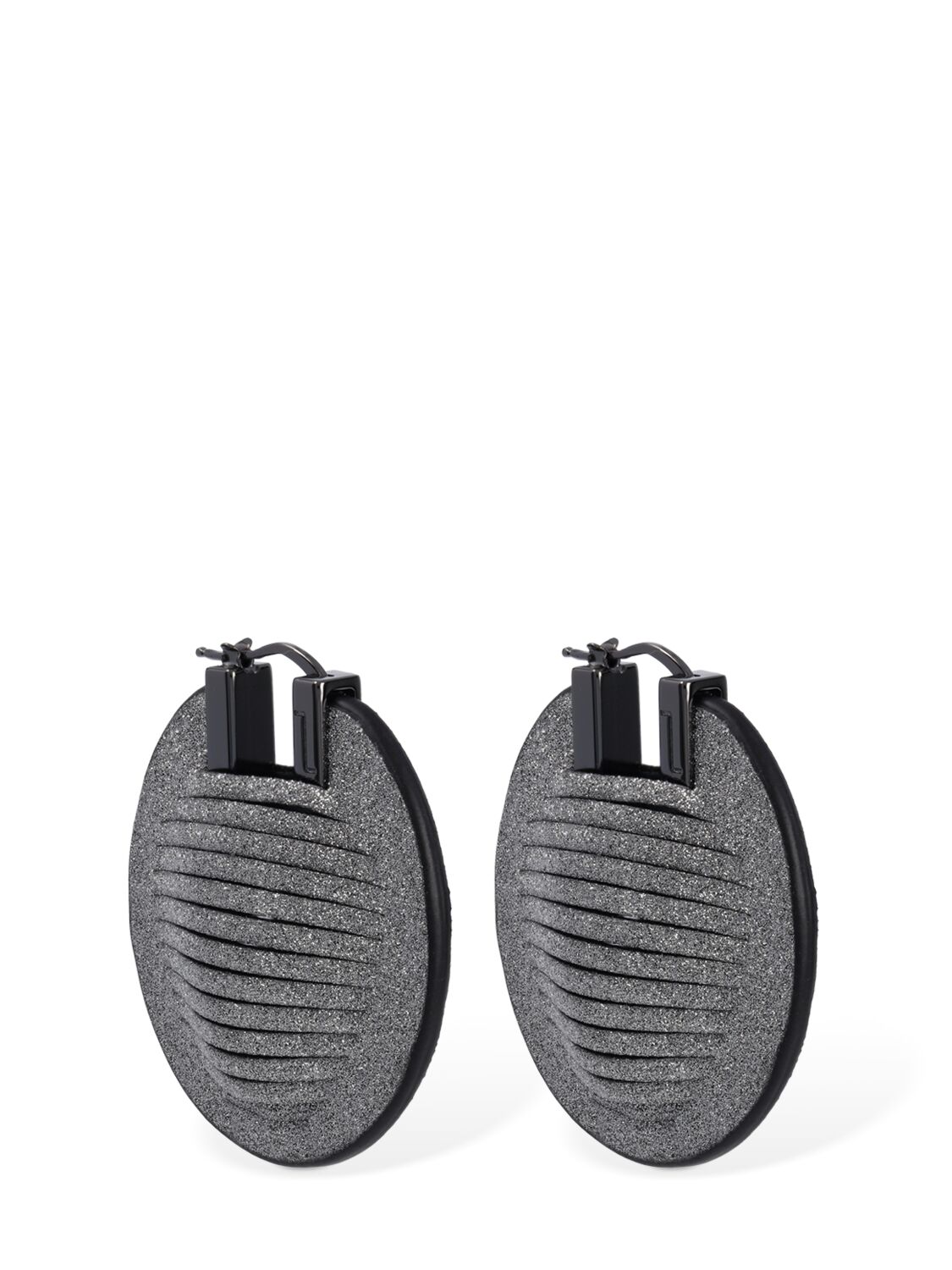 Shop So-le Studio Geo Leather Earrings In Crystal,grey
