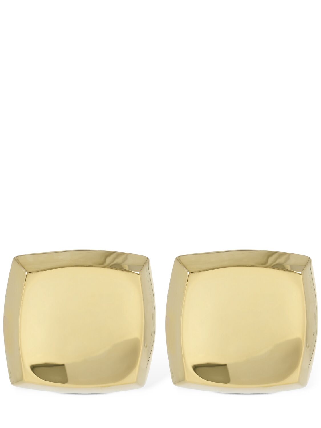 Saint Laurent Square Detailed Corners Earrings In Gold