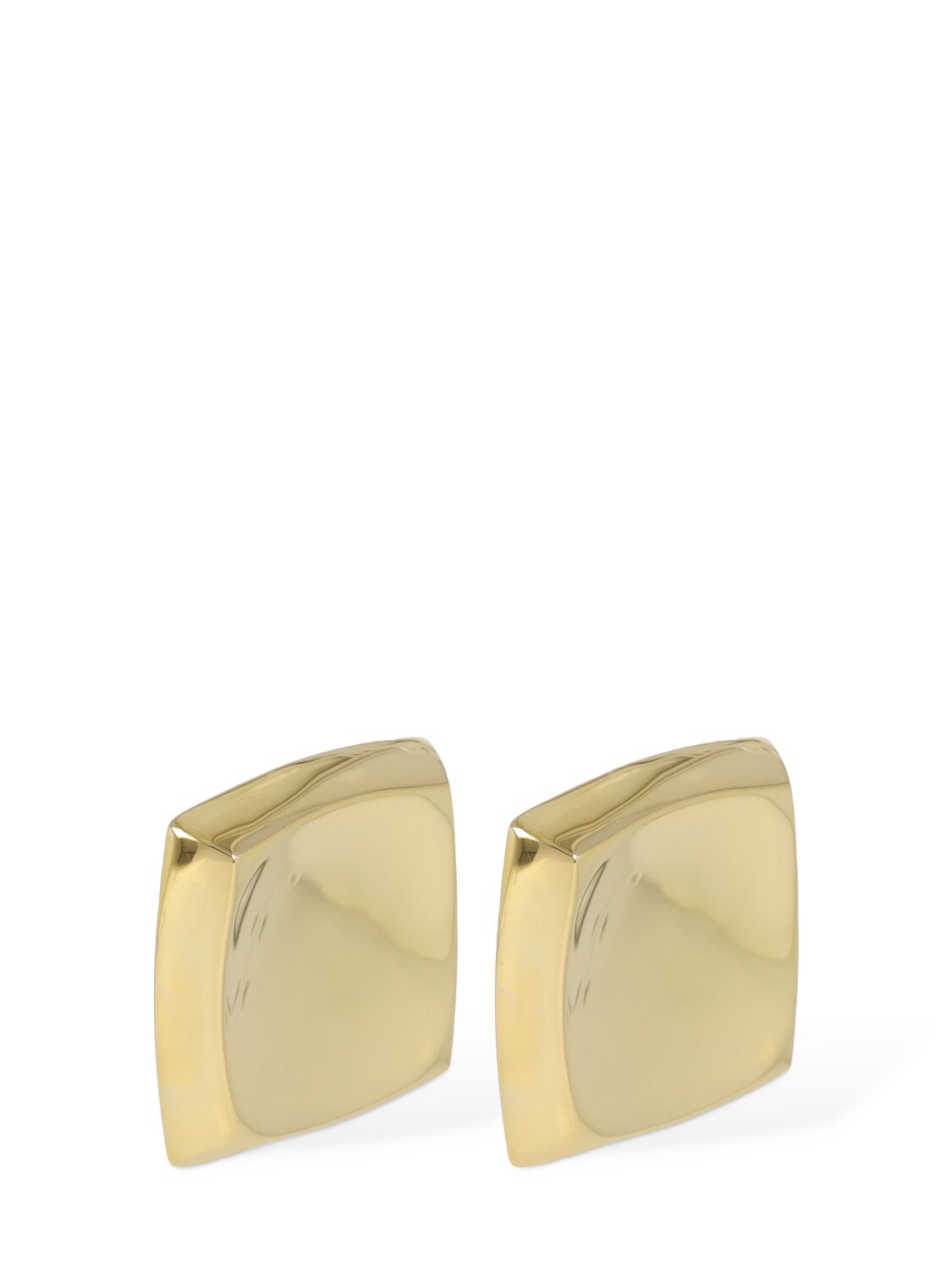 Shop Saint Laurent Square Detailed Corners Earrings In Gold