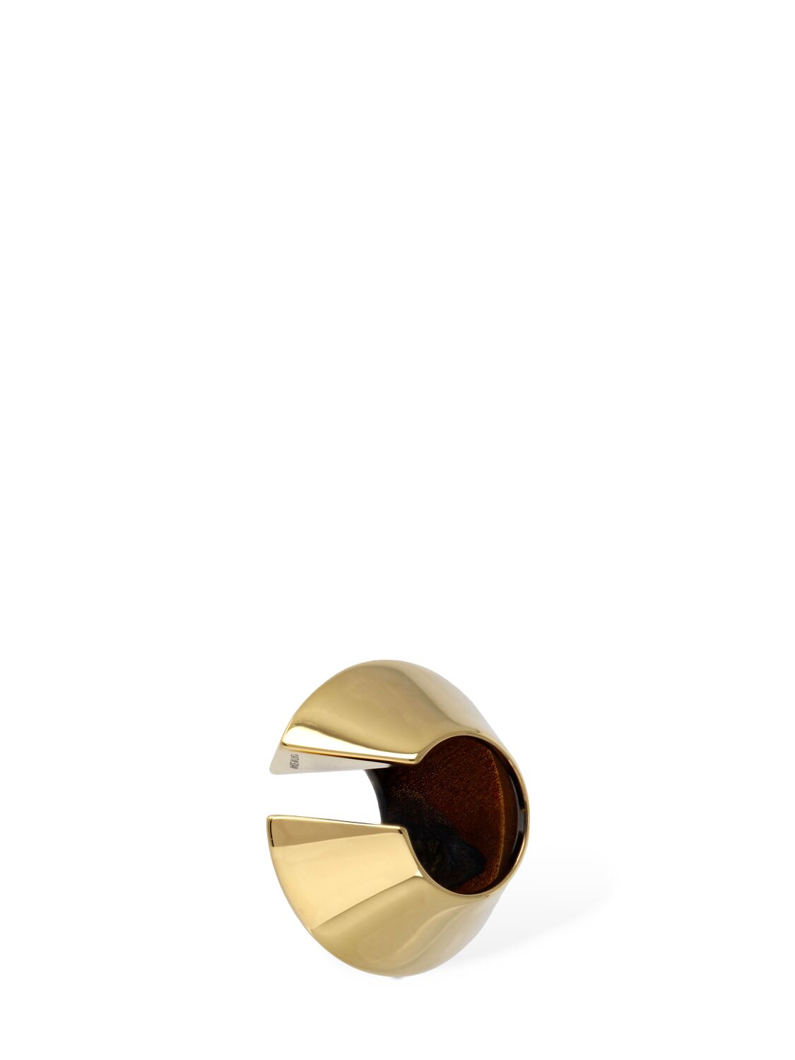 Shop Alexander Mcqueen Hexagonal Brass Mono Ear Cuff In Gold