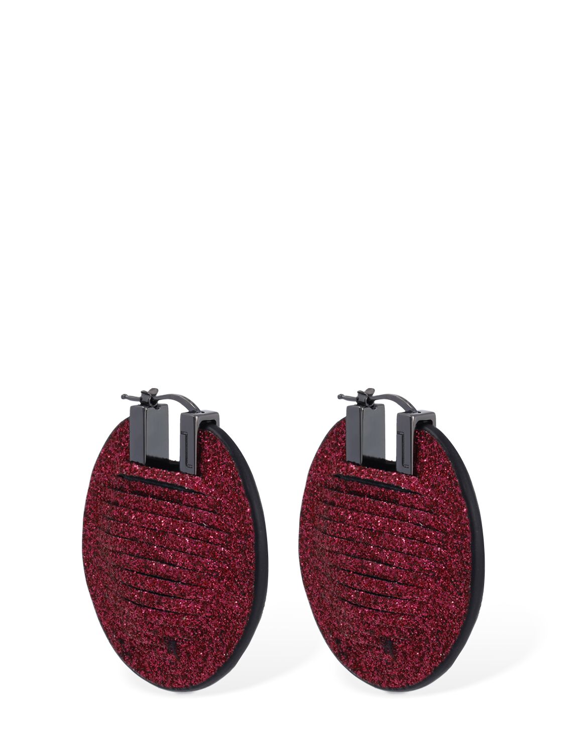 Shop So-le Studio Geo Leather Earrings In Fuchsia