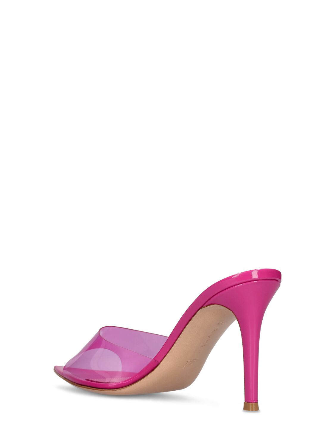 Shop Gianvito Rossi 85mm Elle Pvc Mule Sandals In Fuchsia