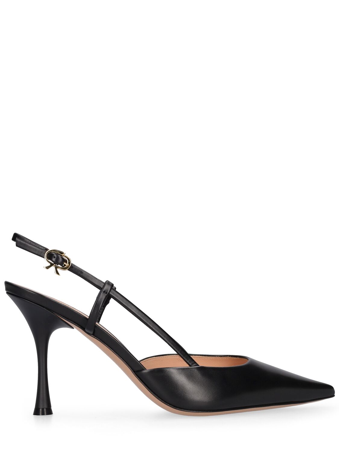 Shop Gianvito Rossi 85mm Ascent Leather Slingback Pumps In Black
