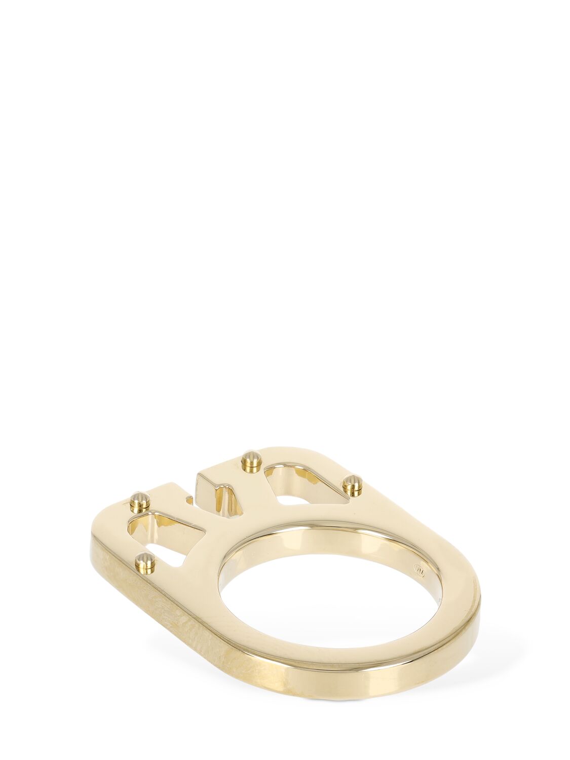 Shop Valentino V Logo Type Ring In Gold