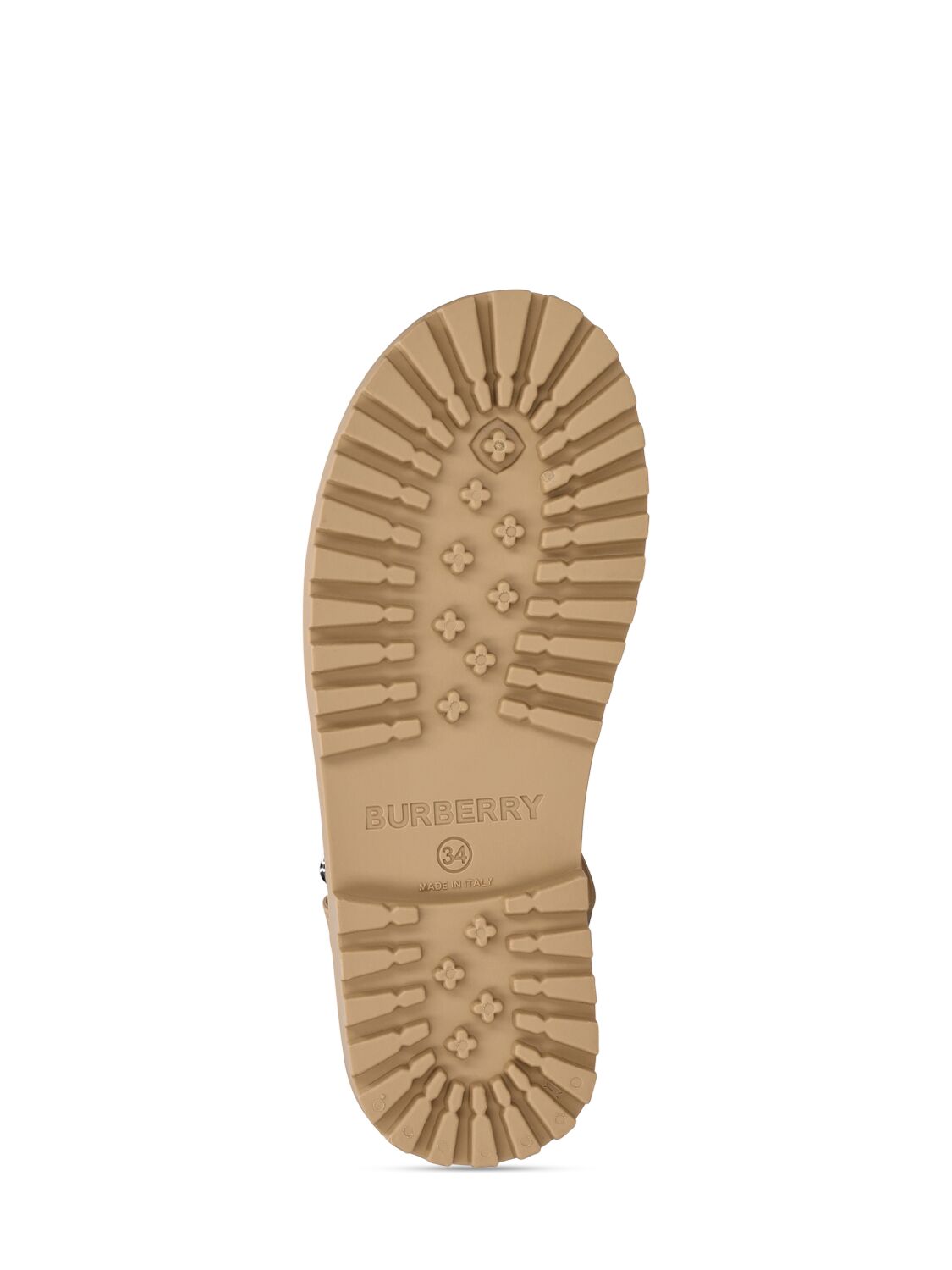 Shop Burberry Rubber Sandals In Beige