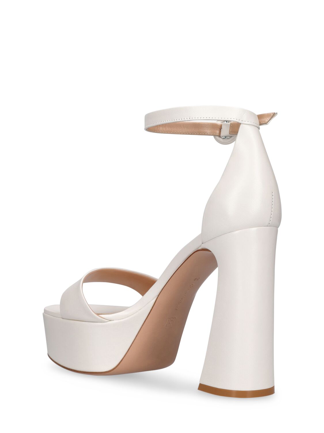 Shop Gianvito Rossi 70mm Holly Leather Sandals In White