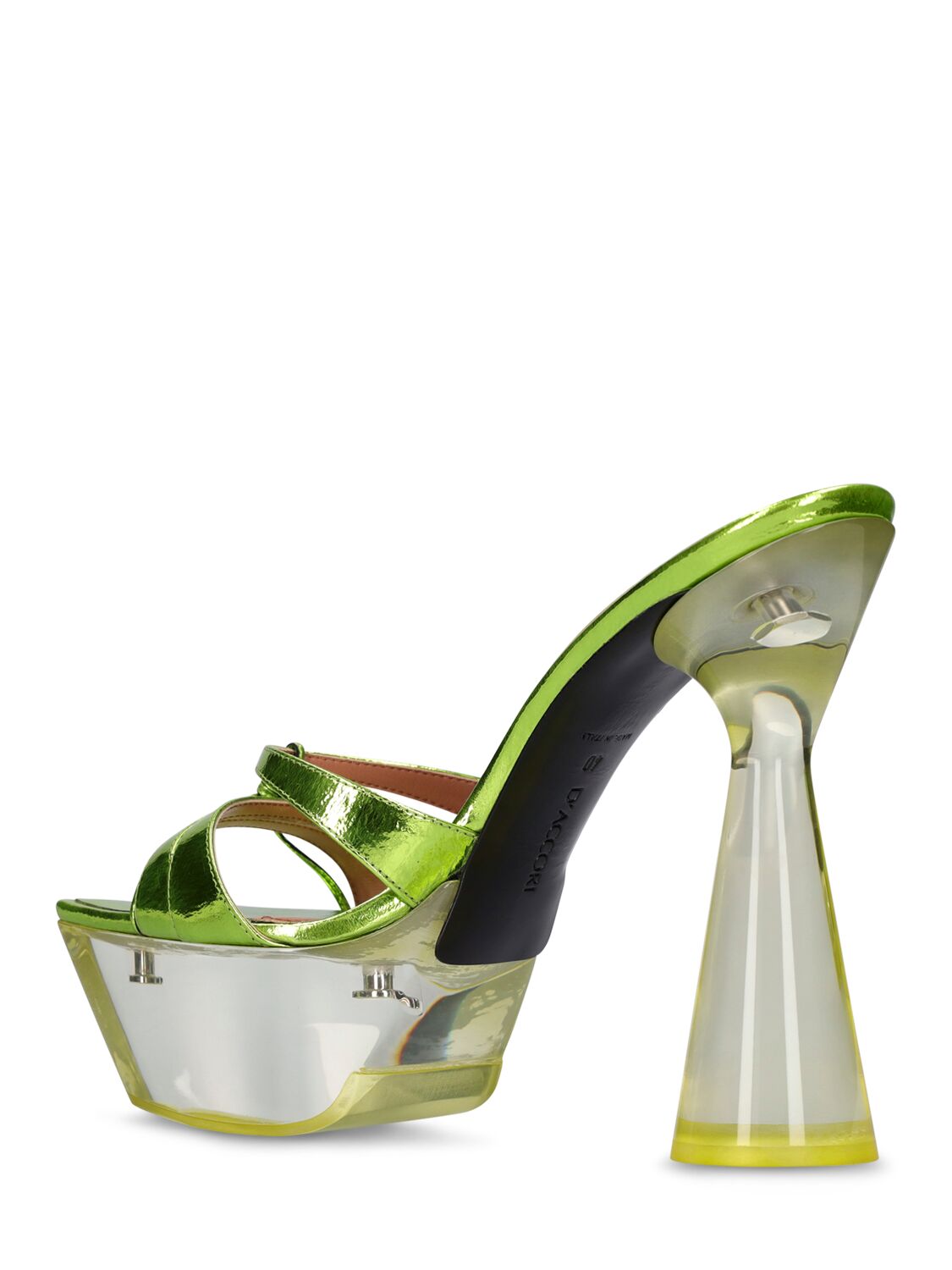 Shop D’accori 130mm Sienna Metallic Leather Sandals In Green