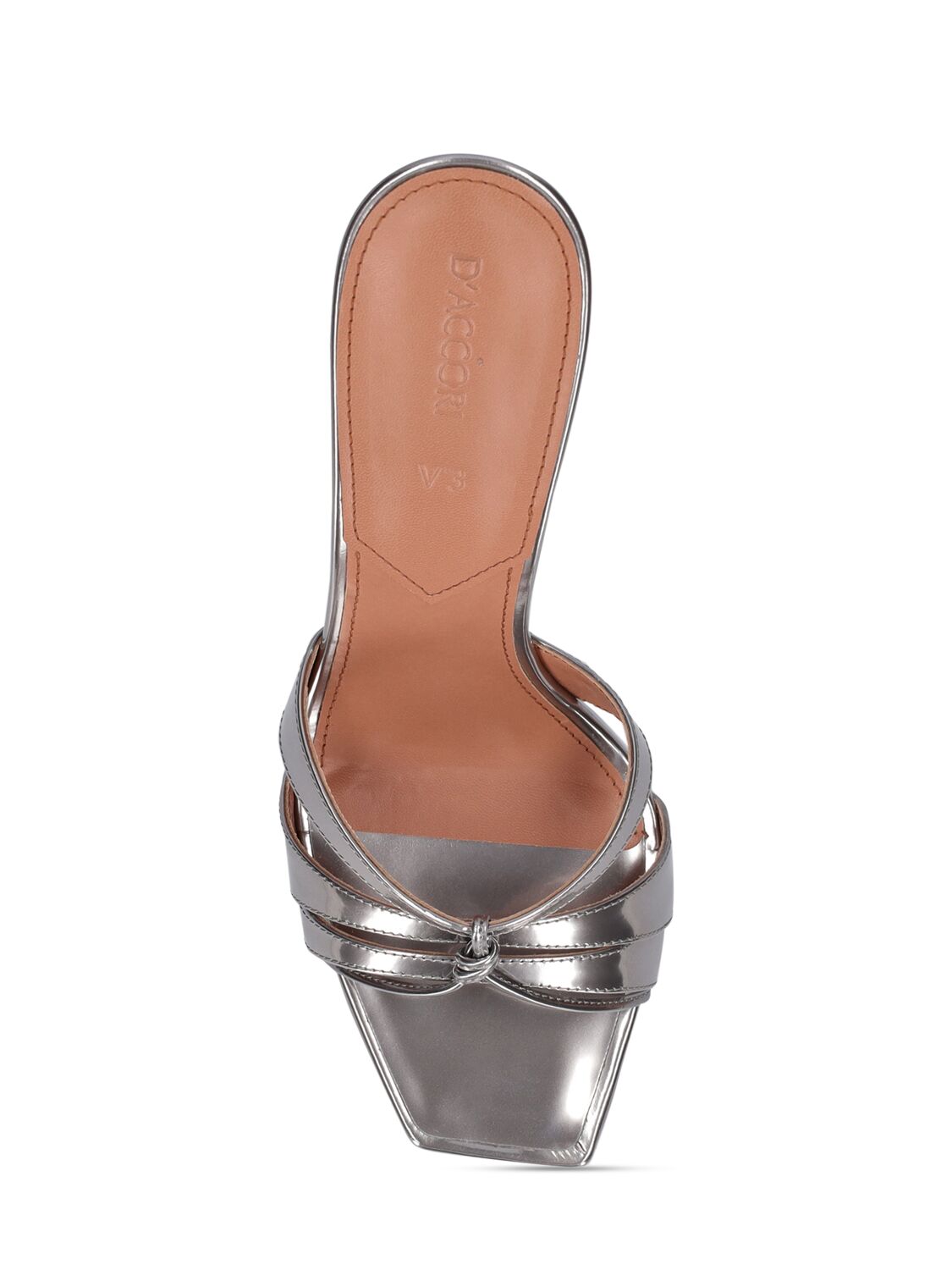 Shop D’accori 130mm Sienna Metallic Leather Sandals In Silver